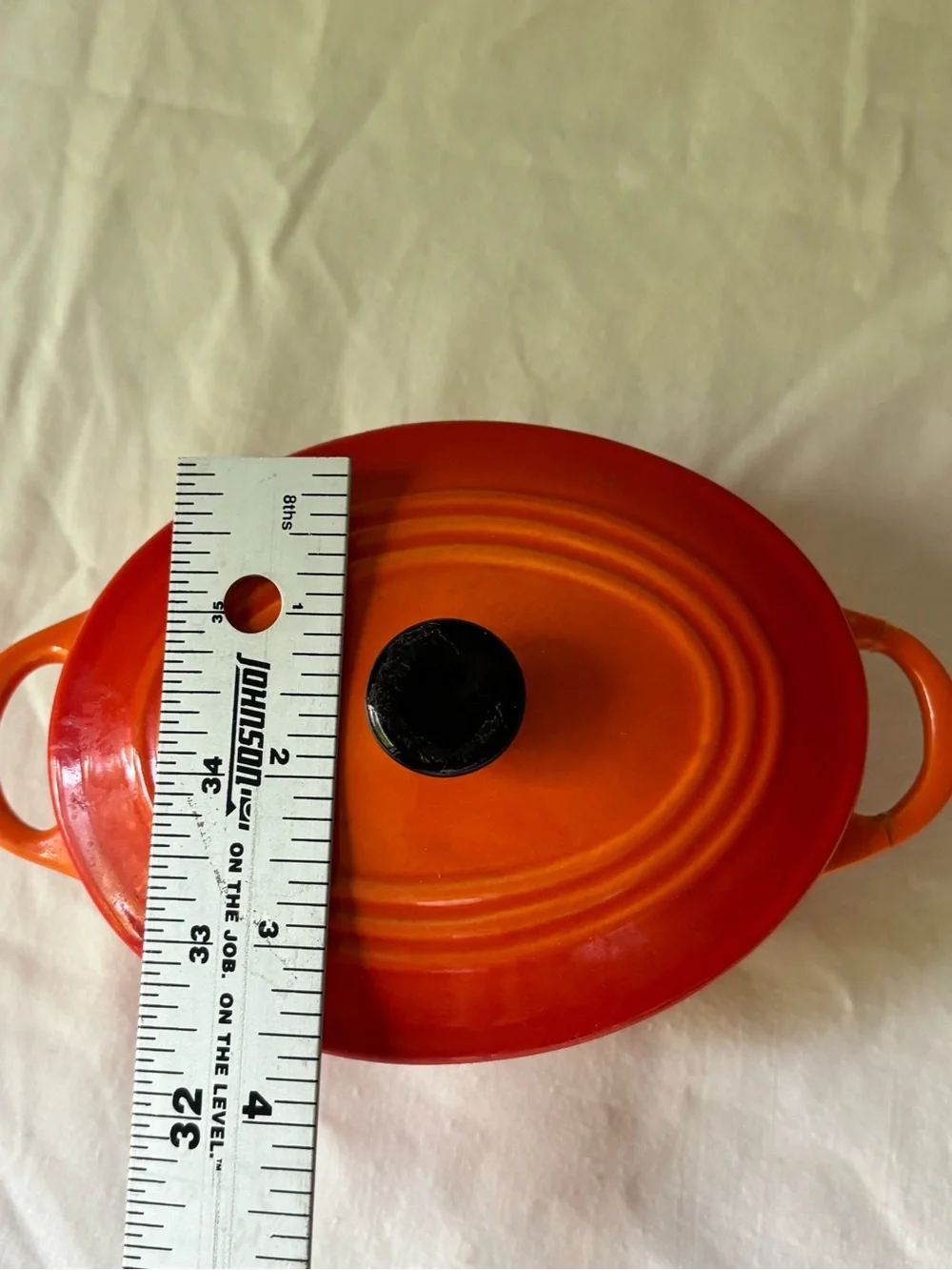 Orange Gradient Ceramic Dutch Oven with Black Knob